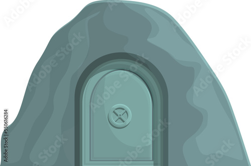 Secret bunker icon cartoon vector. Bomb shelter. Safe game