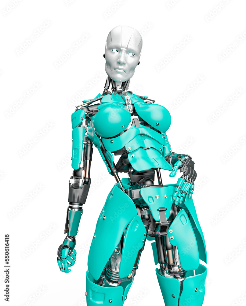 amazing robot is doing a pin up pose amazing robot is doing a pin up pose