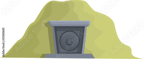 Safe base icon cartoon vector. Bomb shelter. Secret control