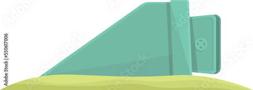 Open bomb shelter icon cartoon vector. Bunker room. Game safe