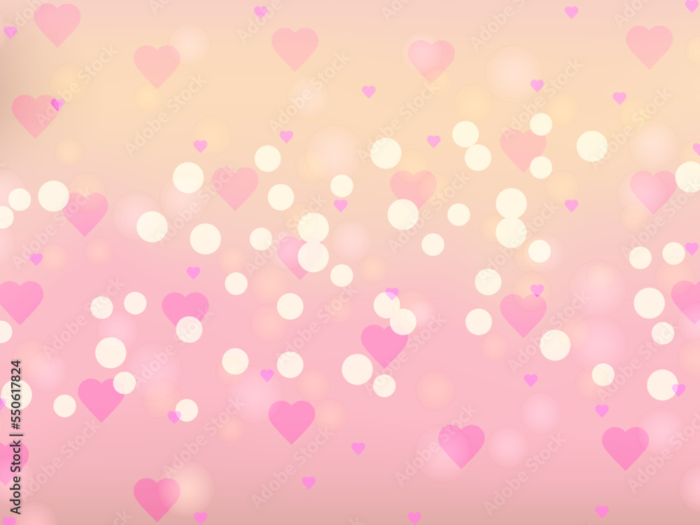 Abstract love background with pastel colors pattern and hearts. Vector illustration