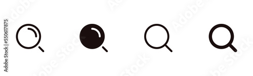 Magnifier glass search icon vector. discovery symbol. find collection set icons with active and inactive versions