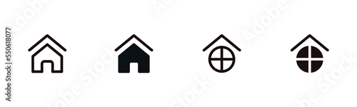 House icons set simple modern roof home symbols for apps and website ui development