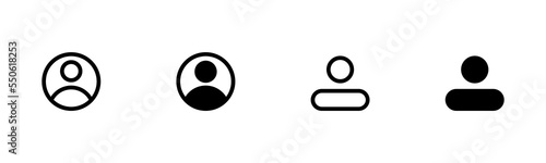 Simple profile user icon flat vector circle style avatar business and authentication for access symbol 