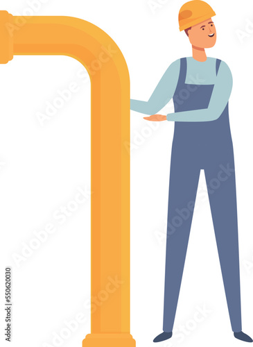 Gas man pipe icon cartoon vector. Gasman factory. Rig house