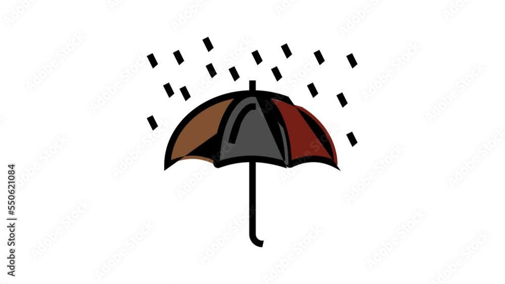umbrella rain autumn color icon animation umbrella rain autumn color icon animation