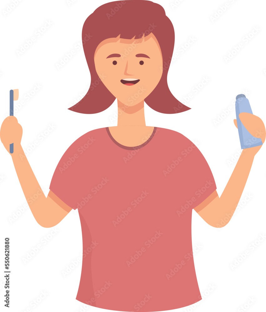 Clean teeth icon cartoon vector. Child care. Oral care Clean teeth icon cartoon vector. Child care. Oral care