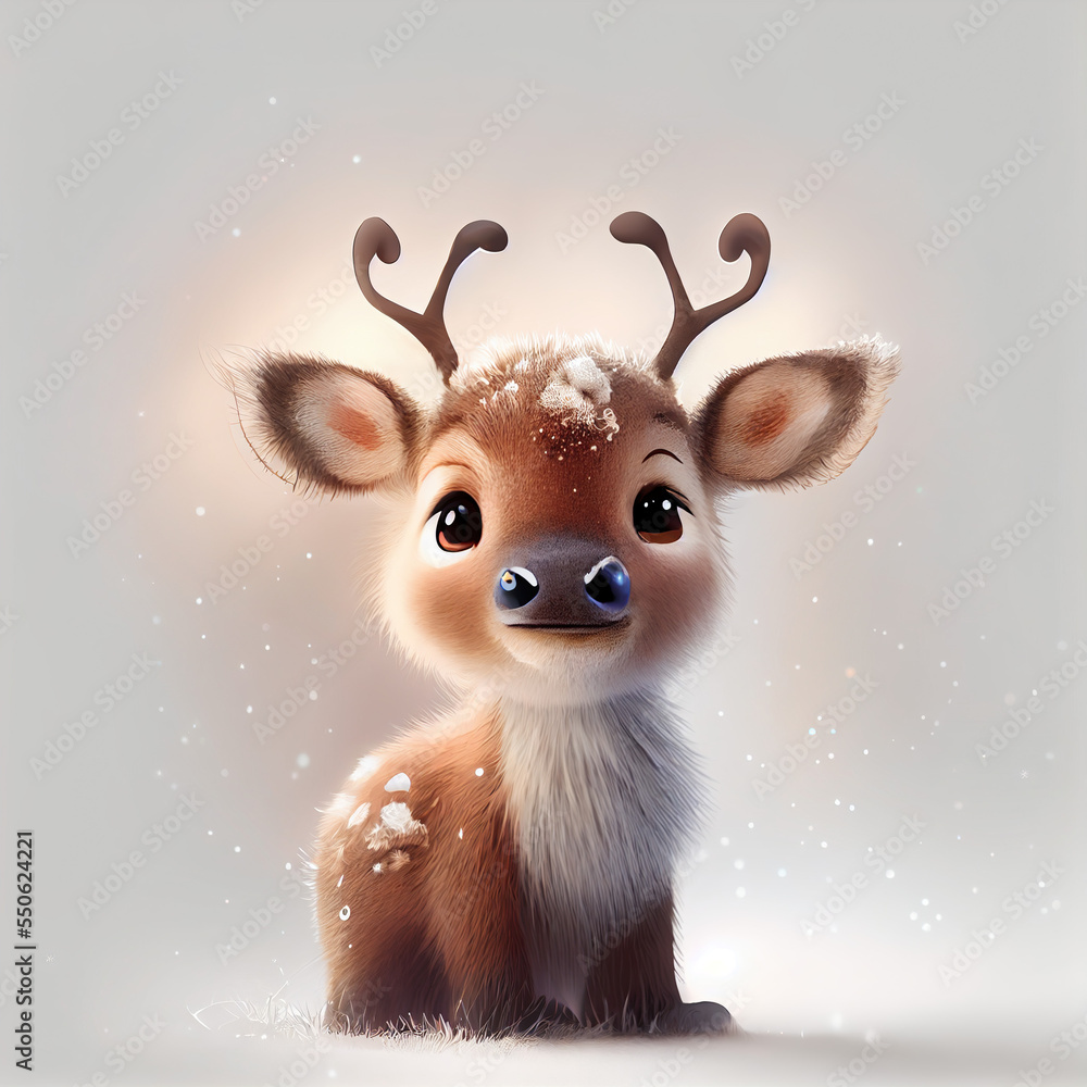 cute christmas reindeer Stock Illustration | Adobe Stock