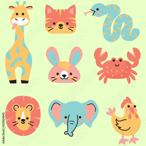 set of funny animals
