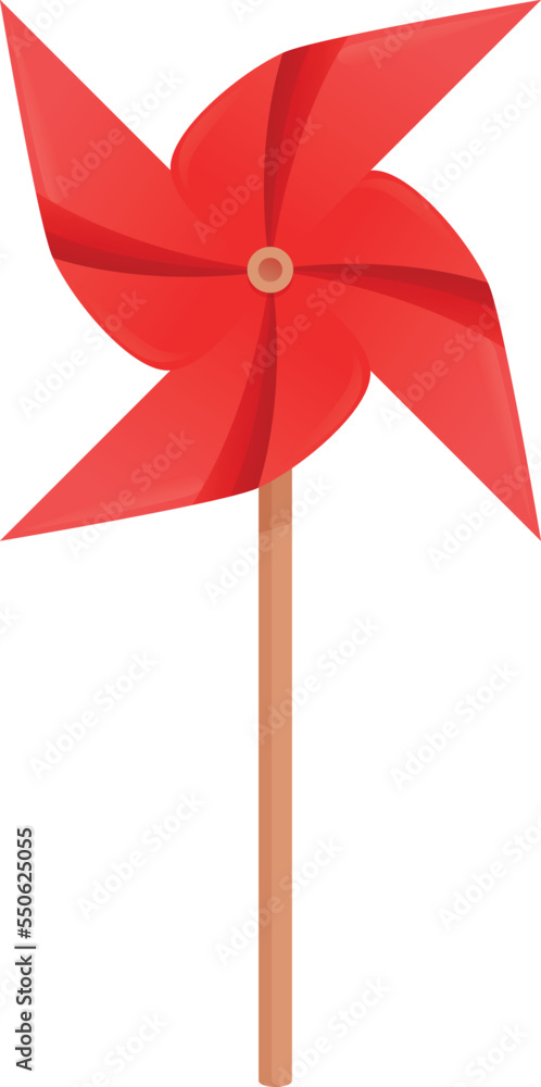 Red vane icon cartoon vector. Paper toy. Origami plastic Red vane icon cartoon vector. Paper toy. Origami plastic