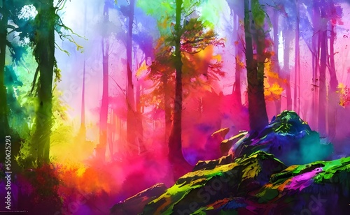 Vibrant leaves in every color of the rainbow cover the ground and trees as far as the eye can see. A light breeze blows through, making the leaves dance and swirl around like they are having a party j