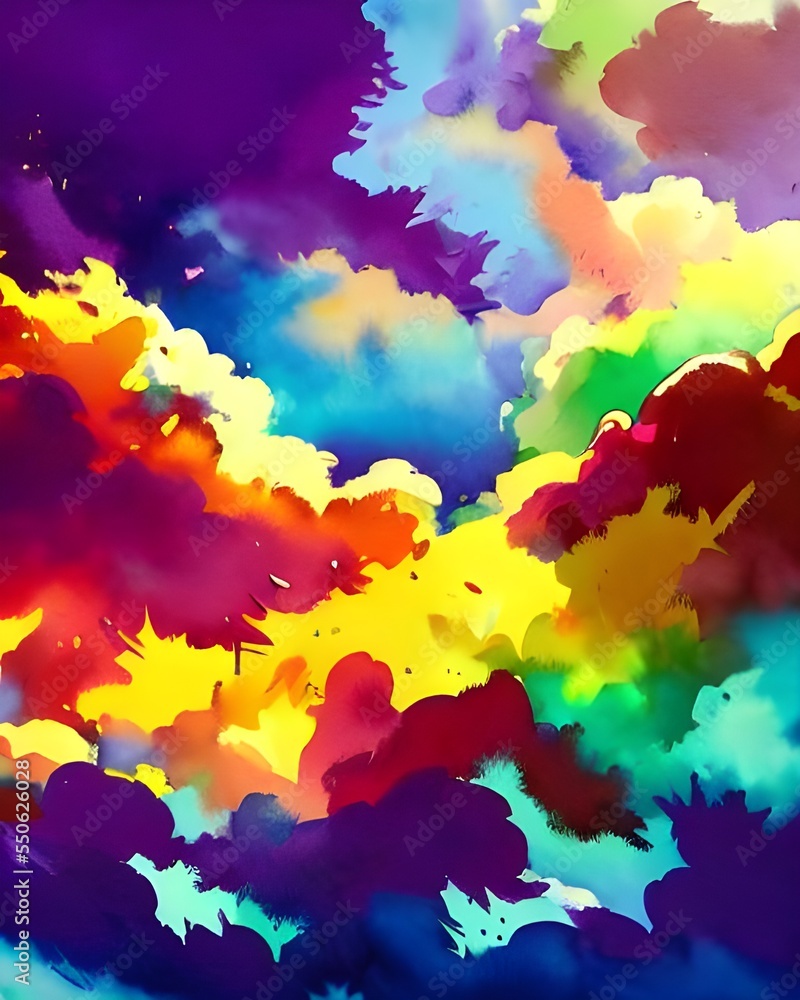 The colorful clouds are like a painting in the sky. They are so beautiful and make me feel happy.