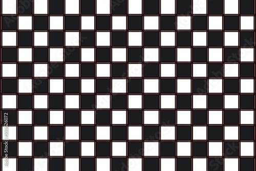 Seamless geometric pattern. black and white chess board. 3d illustration. can be used in decorative design fashion clothes Bedding, curtains, tablecloths, cushions, gift wrapping paper