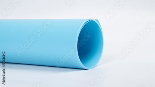 vinyl roll of blue photo background for photos isolate on white background