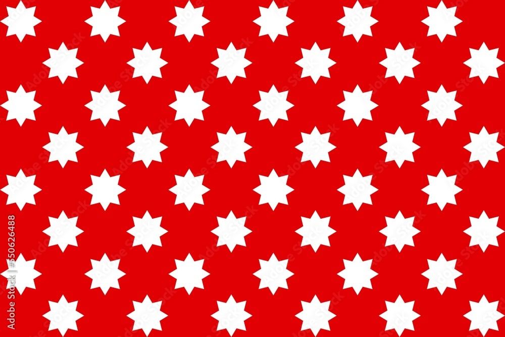 Geometric pattern seamless eight-pointed star white red 3d illustration can be used in fashion decoration design Bedding sets, curtains, tablecloths, gift wrapping paper Geometric pattern seamless eight-pointed star white red 3d illustration can be used in fashion decoration design Bedding sets, curtains, tablecloths, gift wrapping paper