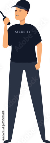 Bodyguard icon cartoon vector. Security man. Camera back