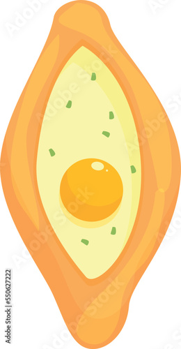 Khachapuri icon cartoon vector. Bread cuisine. Cheese pastry