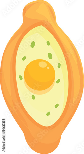 Khachapuri bread icon cartoon vector. Pastry cuisine. Kitchen food