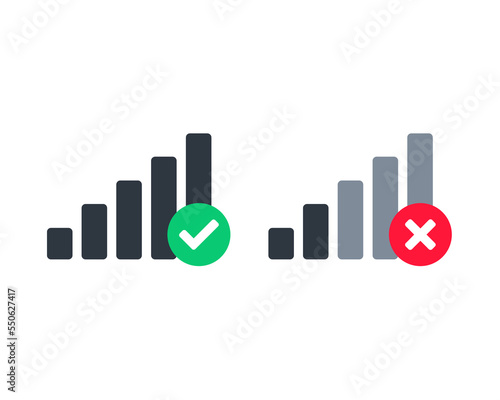 Signal connection checklist icon. Illustration vector