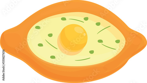 Kitchen khachapuri icon cartoon vector. Bread cuisine. National food