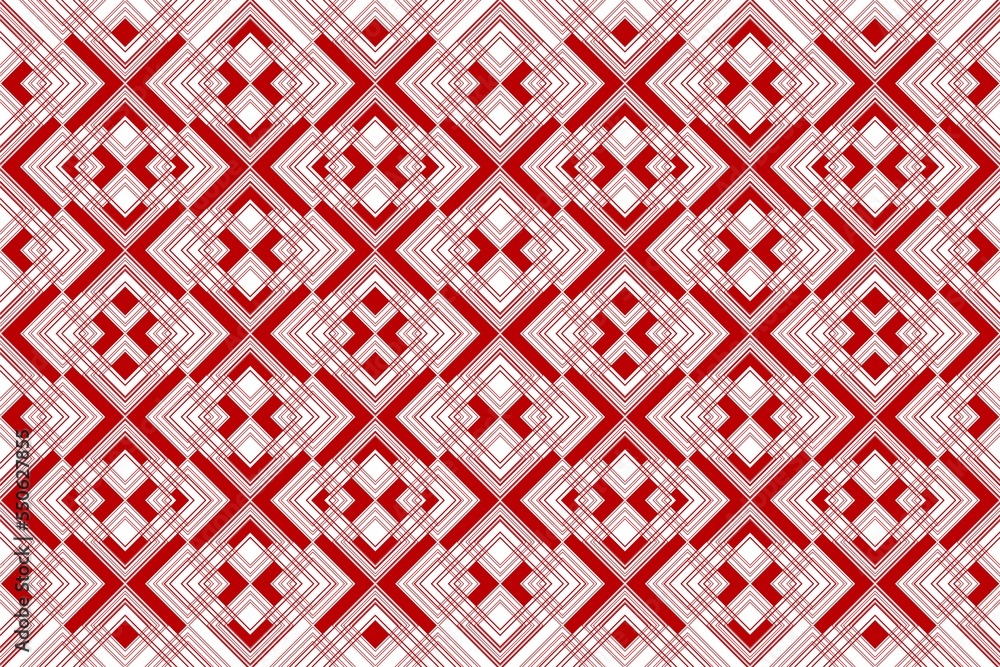 Seamless geometric pattern. red and white. 3d illustration. can be used in decorative design fashion clothes Bedding, curtains, tablecloths, cushions, gift wrapping paper Seamless geometric pattern. red and white. 3d illustration. can be used in decorative design fashion clothes Bedding, curtains, tablecloths, cushions, gift wrapping paper