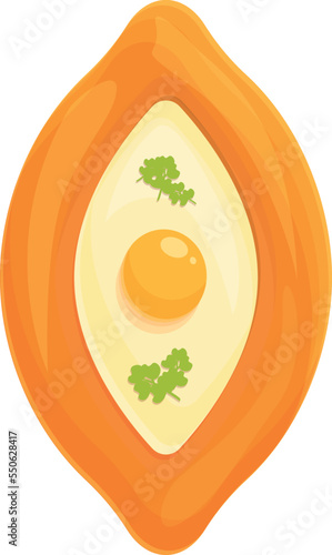 National khachapuri icon cartoon vector. Bread cuisine. Cheese bakery
