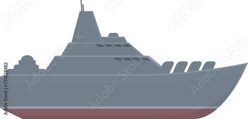 Warship icon cartoon vector. Military ship. Navy frigate