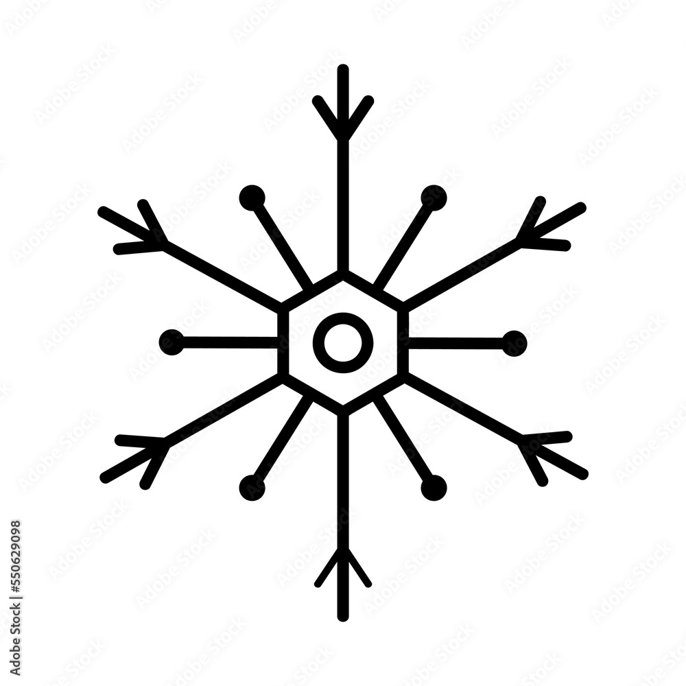 Snowflake decorative element. Hand drawn snowflake isolated on white background. Vector element for christmas, new year decor Snowflake decorative element. Hand drawn snowflake isolated on white background. Vector element for christmas, new year decor