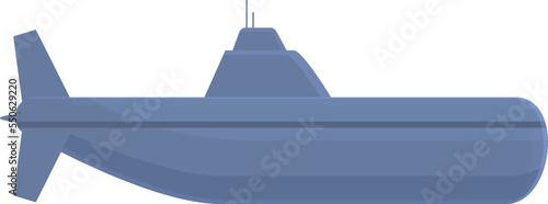 Army submarine icon cartoon vector. Military ship. Naval frigate