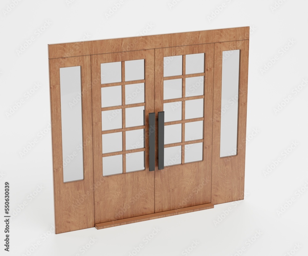 Realistic 3D Render of Double Door Realistic 3D Render of Double Door