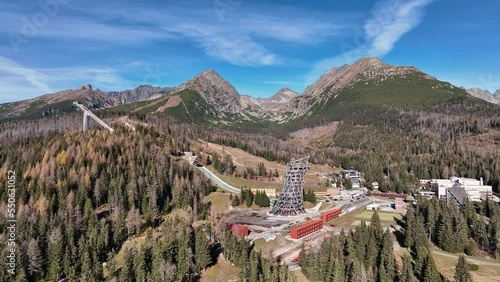 View of the ski resort Strbske pleso in Slovakia photo