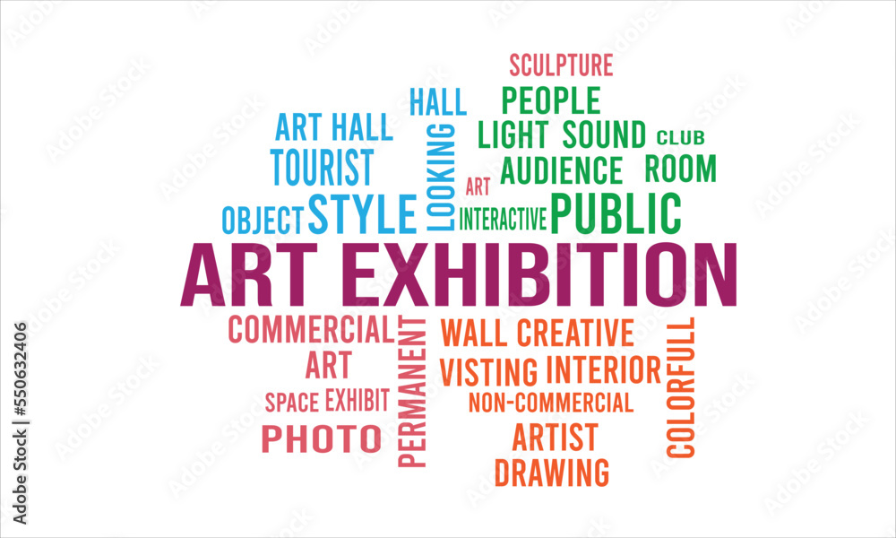 Fototapeta premium Art Exhibition Word Art Typography design