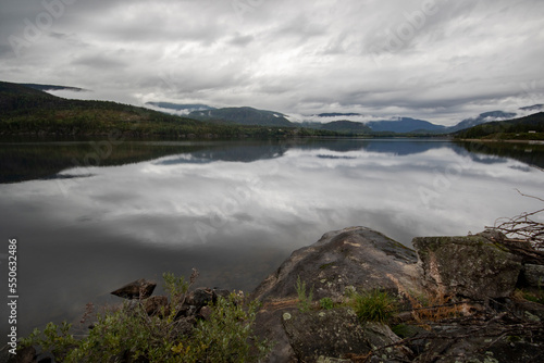 Norway. Lake and cloudy sky on a summer day