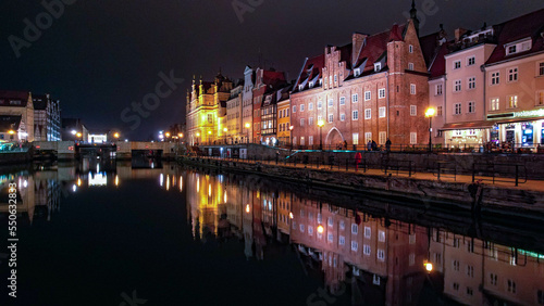 Beautiful night Gdansk. Old town.