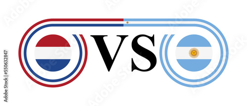 the concept of netherlands vs argentina. vector illustration isolated on white background