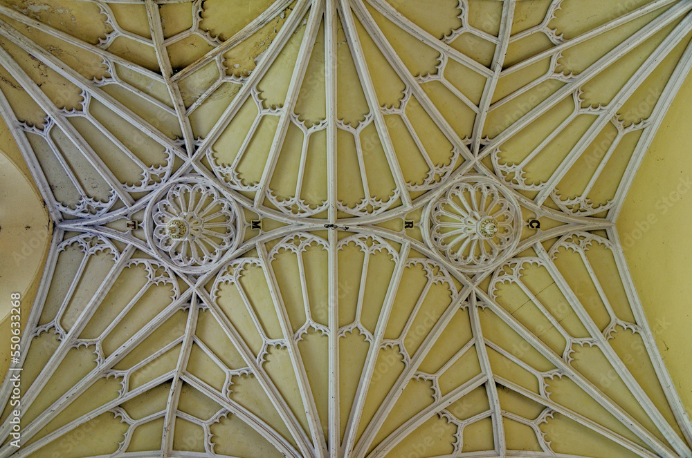 Stairhall ceiling inside Margam Castle - Margam Country Park