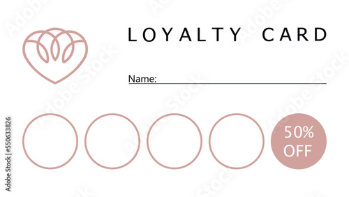 Customer loyalty card template. Vector illustration.