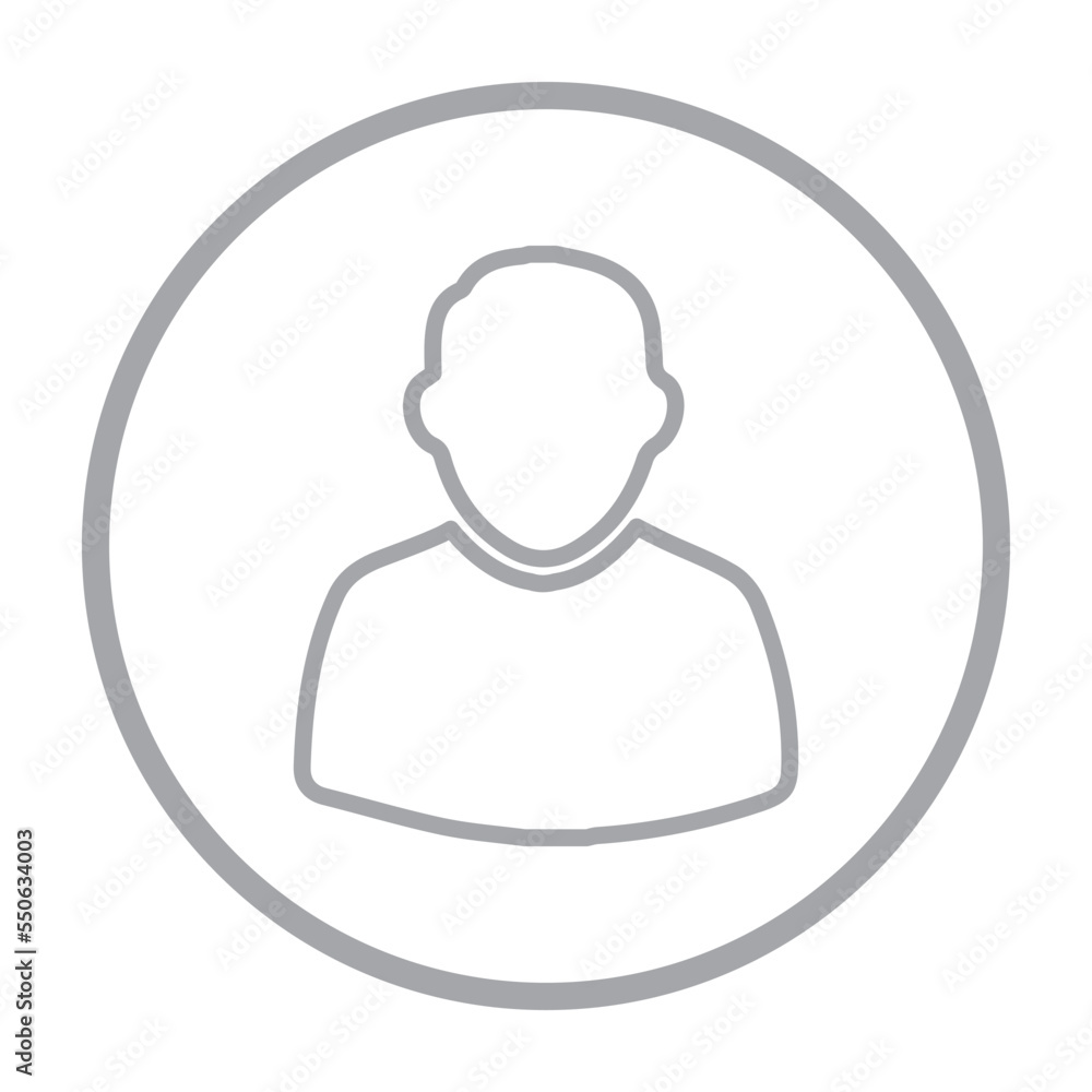 User icon vector, line outline person symbol isolated User icon vector, line outline person symbol isolated