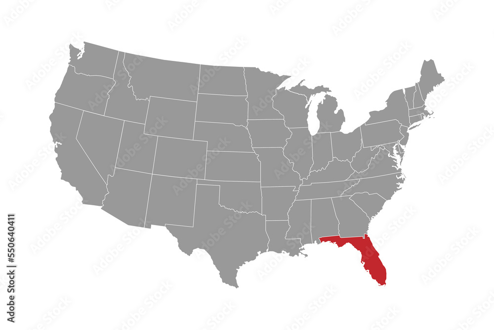 Florida state map. Vector illustration.