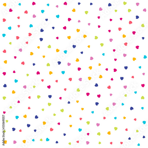 Seamless Hearts Pattern. Cute baby vector background with small hearts, kids girly print, 14 february Valentine backdrop