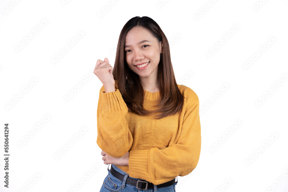 Young asian woman, professional entrepreneur standing in office, smiling and looking confident, white background Young asian woman, professional entrepreneur standing in office, smiling and looking confident, white background