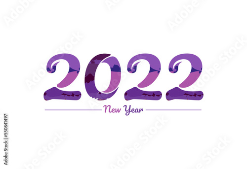 Modern 2022 new year typography design, new year 2022 logo