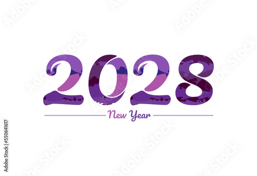 Modern 2028 new year typography design, new year 2028 logo