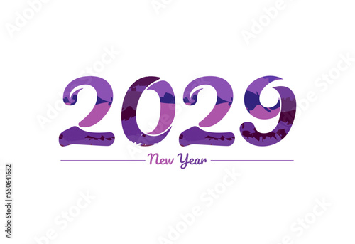 Modern 2029 new year typography design, new year 2029 logo