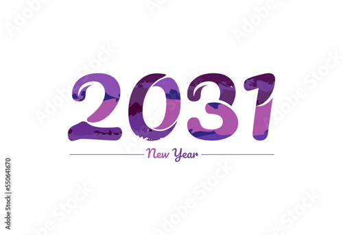 Modern 2031 new year typography design, new year 2031 logo