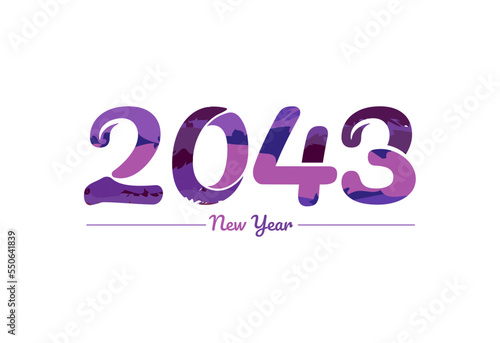 Modern 2043 new year typography design, new year 2043 logo