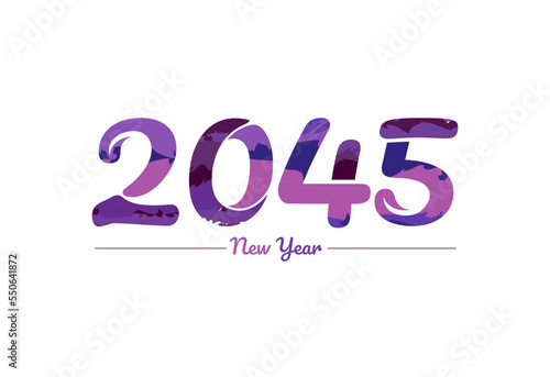 Modern 2045 new year typography design, new year 2045 logo