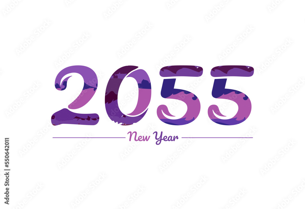 Modern 2055 new year typography design, new year 2055 logo Modern 2055 new year typography design, new year 2055 logo