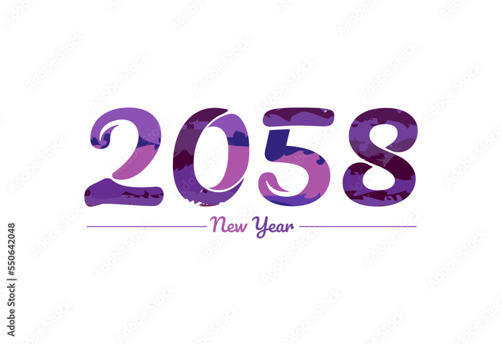 Modern 2058 new year typography design, new year 2058 logo Modern 2058 new year typography design, new year 2058 logo