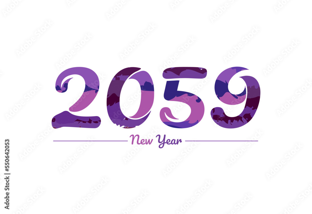 Modern 2059 new year typography design, new year 2059 logo Modern 2059 new year typography design, new year 2059 logo